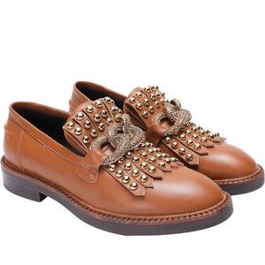 NWT Saint G Kim Kiltie Loafer 8 / 8.5 / 38 Cuoio Brown